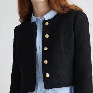J. Crew Louisa Lady Jacket Black Tweed